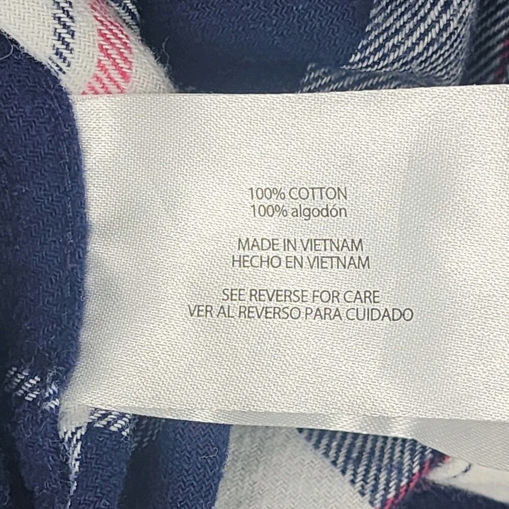 Woolrich Flannel Shirt Button Up Plaid Blue White 100% Cotton Womens Size Medium - Picture 5 of 9